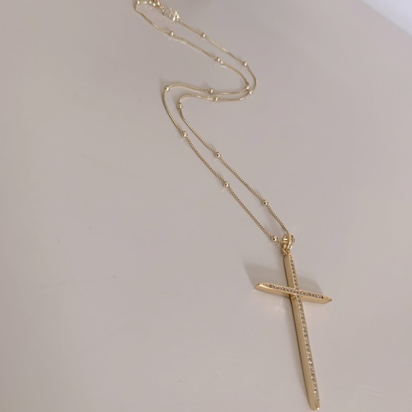 Large Cross Necklace | 14k Gold Filled - Picture 4 of 5